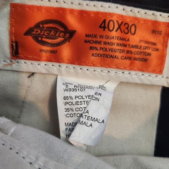 Dickies Industrial Black Cargo Work Pants 40x30 - Like New! - Picture 6 of 6
